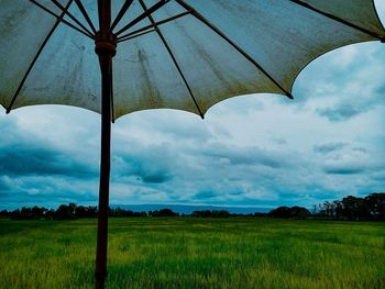 Scenic view of field against sky