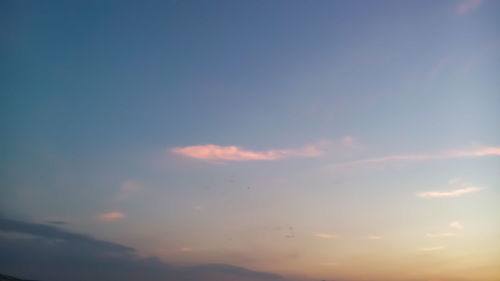 Low angle view of sky at sunset
