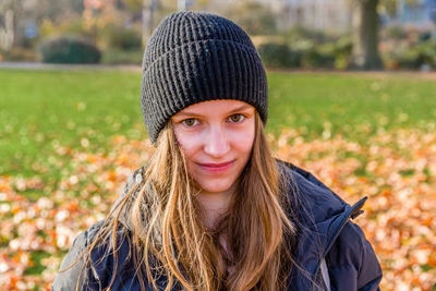 Portrait of smiling young woman