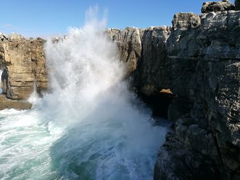 Scenic view of waterfall