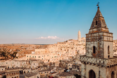 Panoramic view of the sassi di matera from the belvedere di san pietro barisano