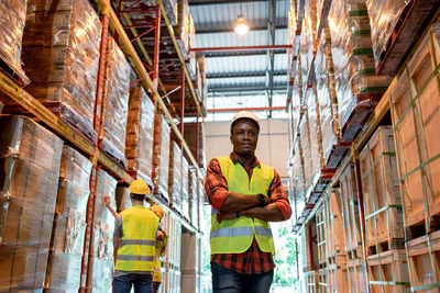 Portrait of man working in building