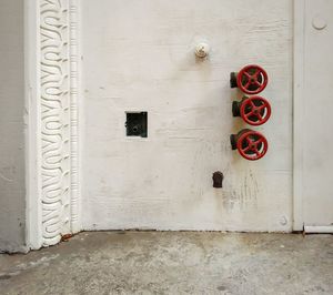 Closed door of building