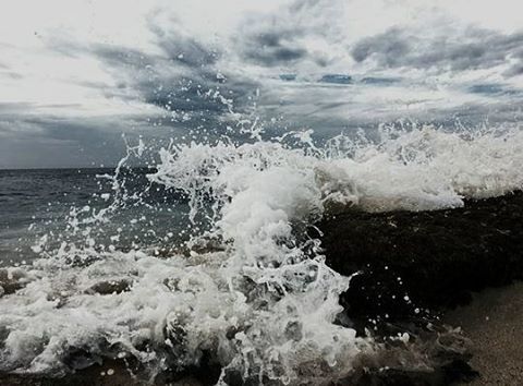 water, sea, wave, surf, beauty in nature, scenics, motion, sky, splashing, horizon over water, nature, tranquil scene, tranquility, rock - object, cloud - sky, idyllic, power in nature, shore, beach, weather