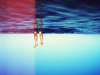 Woman swimming in pool