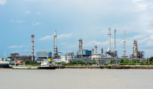 View of factory against sky