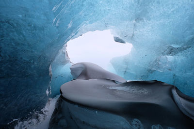 View of ice formation in cave