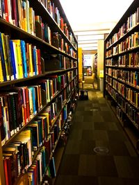 Row of books in shelf