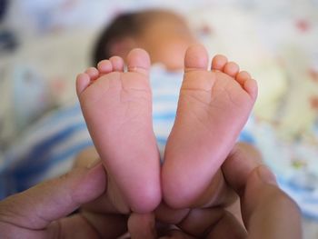Close-up of baby feet