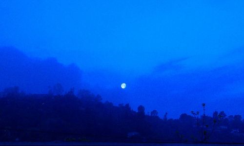 Moon in sky at night