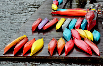 Colorful boats at harbor