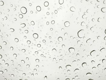 Full frame shot of raindrops on window