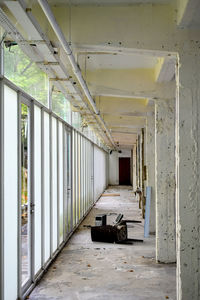 Empty corridor in abandoned building