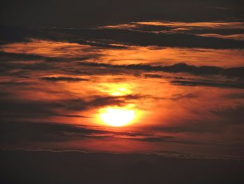 Scenic view of dramatic sky at sunset