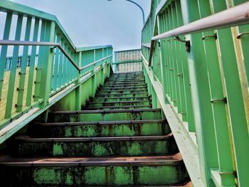 Low angle view of staircase against building