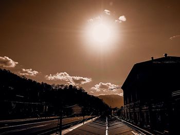 Railroad tracks at sunset