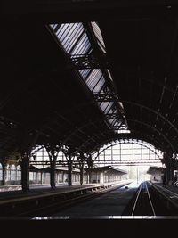 Train at railroad station platform