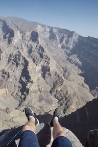 Low section of man on mountain