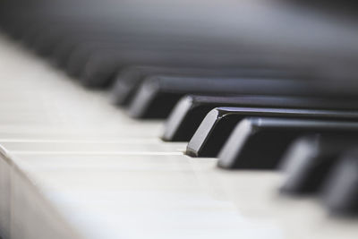 Close-up of piano keys