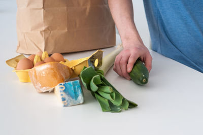 Close-up of hand holding food