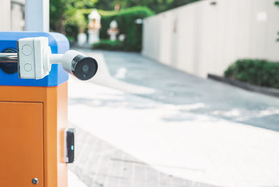 Close-up of security camera