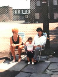 People sitting outdoors