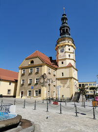 Low angle view of historic building against clear sky