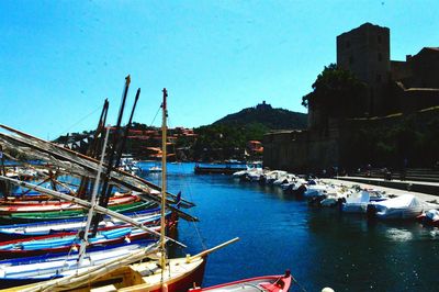 Boats in harbor