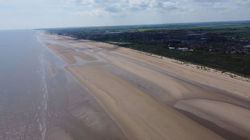 High angle view of beach against sky