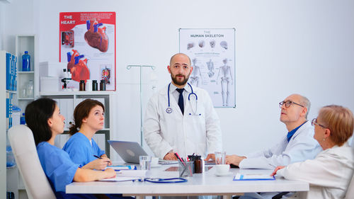 Portrait of female doctor working at clinic