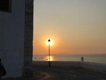 Scenic view of sea at sunset