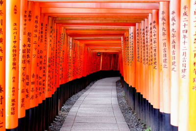 Narrow corridor along walls