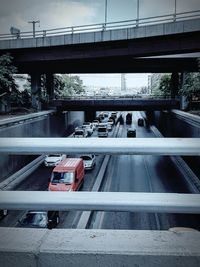 Bridge over road in city