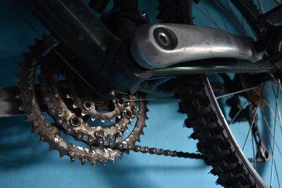 Close-up of bicycle wheel