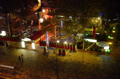 Illuminated street light at night