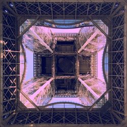 Directly below shot of eiffel tower