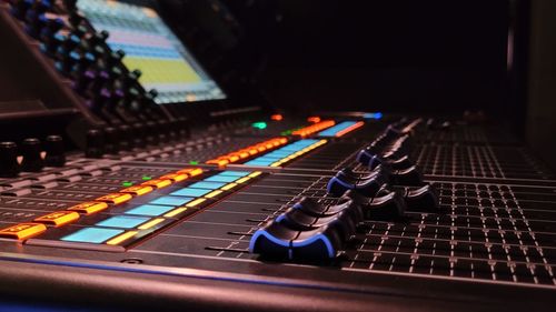 Close-up of sound mixer