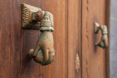 Close-up of door knocker