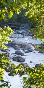 Stream flowing through rocks