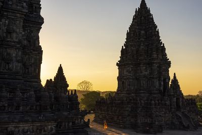 Temple against sky during sunset