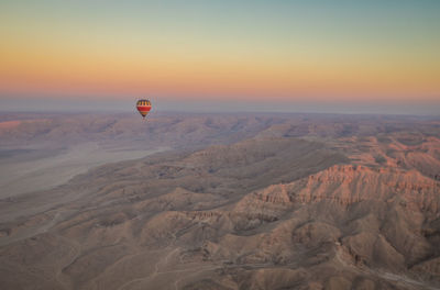 Hot air balloon in desert