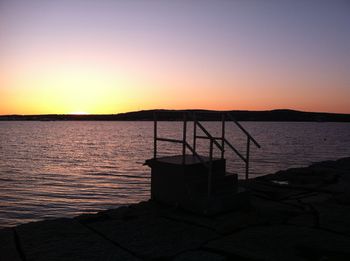 Scenic view of sunset over sea