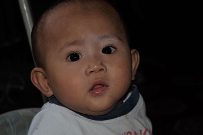 Close-up portrait of cute baby girl