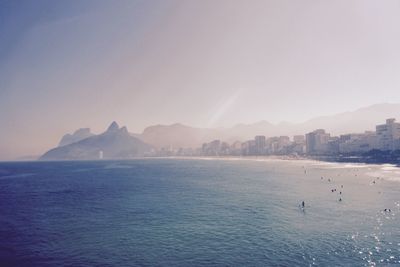 Scenic view of sunny coastline