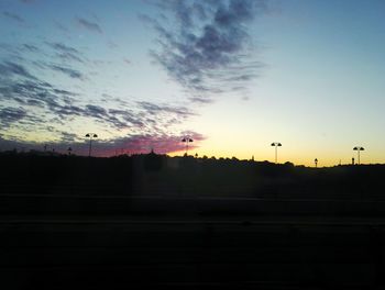 Silhouette landscape at sunset