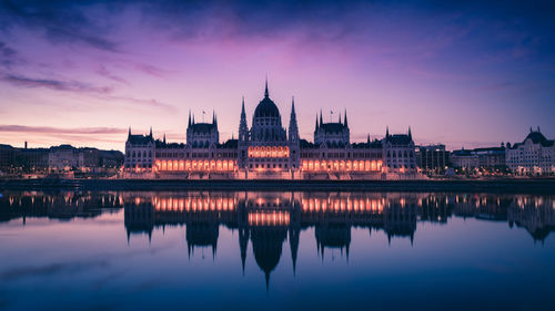 Reflection of buildings in water