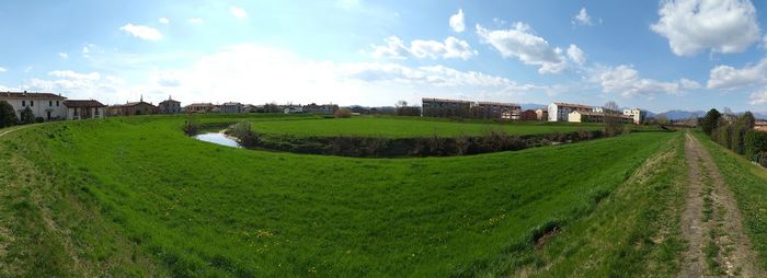 Panoramic shot of landscape against sky