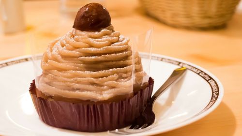 Close-up of dessert in plate