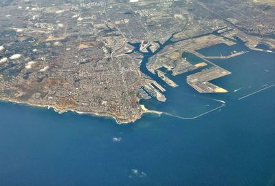 High angle view of sea shore