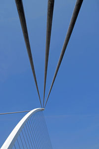 Low angle view of roof against clear blue sky